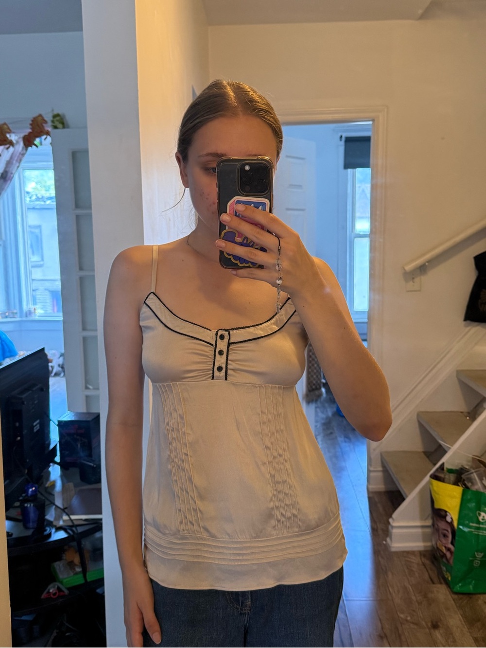 Vintage H&M Silk babydoll cami pinkish nude